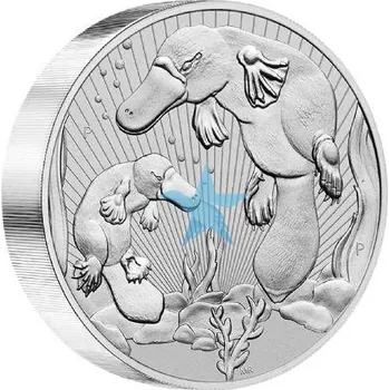 Perth Mint Stříbrná mince 2oz Ptakopysk a mládě - Piedfort 2021