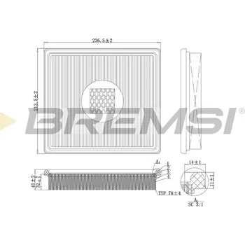 Vzduchový filtr Vzduchový filtr BREMSI FA1163