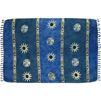 Šátek Šátek sarong Echinacea modrý se sponou