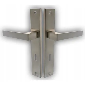 Dveřní kování KLIKA KE DVEŘÍM RUBUS 72 NA KLÍČ NIKL - SATÉN, ČTYŘHRAN 8x100MM