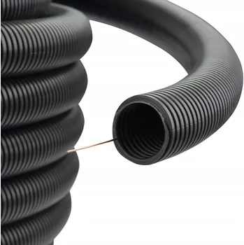 kabelová chránička Vlnitá trubka RKGS 40mm 750N Peszel s pilotem pro ochranu kabelů 25m černá AKS ZIELONKA