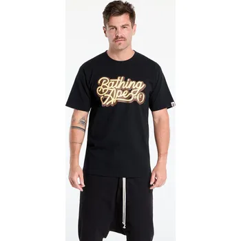 Pánské tričko Tričko A BATHING APE Bathing Ape Script Logo Tee UNISEX Black/ Brown L