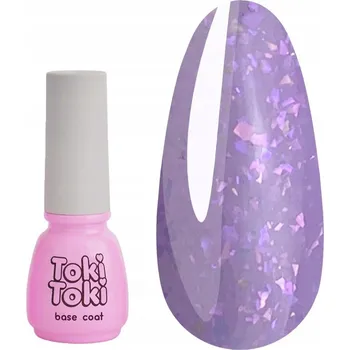 Přípravek na nehty Hybridní báze Toki-Toki Stars Base SB13 levandulová s fóliovými vločkami 5 ml