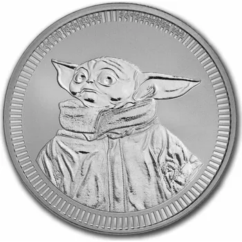 Stříbrná mince 1 oz Baby Yoda Star Wars 2023 BU