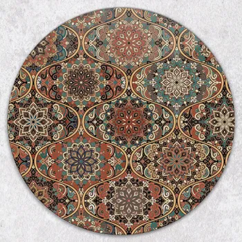 Kuchyňské prkénko Kulaté Skleněné Prkénko na Krájení a Servírování Kreativní Mozaika průměr 40 cm