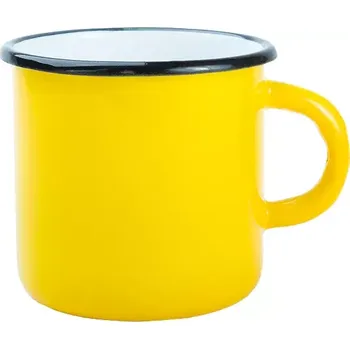 Barevný plecháček s černým lemem 12 Oz - žlutý