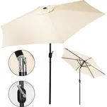 MultiGarden Velký zahradní slunečník 270 cm, se sklonem, s kličkou, béžová