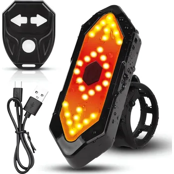 Cyklosvítilna Zadní LED světlo s blinkry 3200 900 mAh černé