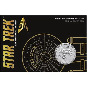 Perth Mint Stříbrná mince 1 oz Star Trek U.S.S. Enterprise 2016 BU v kartě
