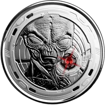Stříbrná 1oz Mince Alien Series Invasion is Here 2022 – Zircon Mimozemšťan - Invaze je tady - Zirkon
