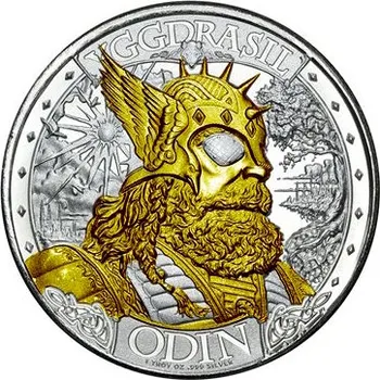 Mason Mint Stříbrná medaile 1 oz Odin Asgard Bifrost 2023 Zlacená