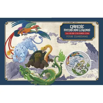 Perth Mint Stříbrná mince Čtyři čínské mýtické legendy Lan 1oz Karta