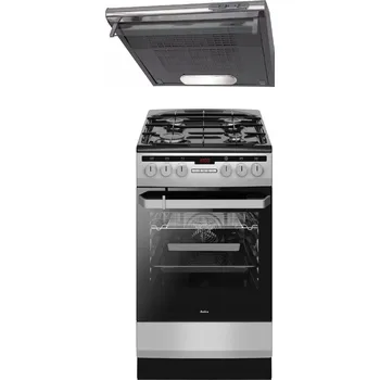 Digestoř Sada Amica Volně stojící sporák + Odsavač par nerez