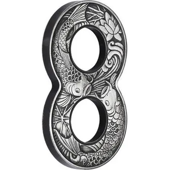 Perth Mint Stříbrná mince 2 oz "8" Koi Fish 2019 Ostařená