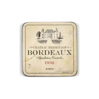 Podtácek Pimpernel Vin de France BORDEAUX korková podložka pod sklenice 10,5x10,5cm 1ks JEDNOTLIVÁ