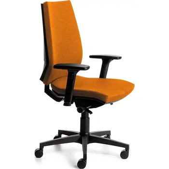 Kancelářská židle Rocada 922-5, oranžová s černou konstrukcí, látkový potah, nastavitelné područky