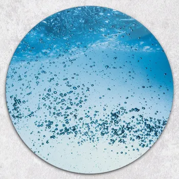 Kuchyňské prkénko Kulaté Skleněné Kuchyňské Prkénko na Krájení s Ozdobnou Grafikou Voda fi 40 cm