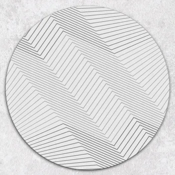 Obraz Kulaté Skleněné Prkénko na Servírování Moderní Geometrický Vzor průměr 40 cm