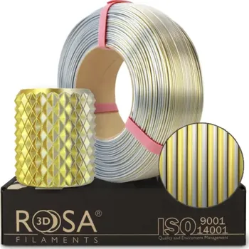Filament Filament ROSA3D SILK Magic Zlatá-Stříbrná Refill [1,75mm, 1kg]