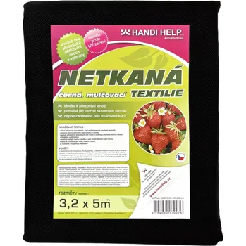 Mulčovací textilie Mulčovací netkaná textilie černá 3,2 x 5 m (Používá se i jako ochrana půdy kolem záhonů a sazenic, a také v oblasti zahradní architektury.)