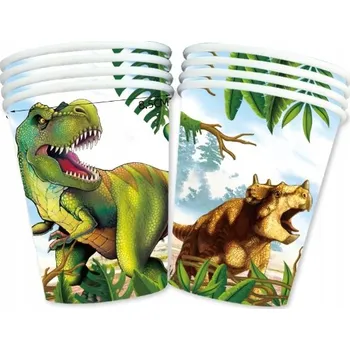 Jednorázové nádobí Kelímky Na Jedno Použití Svět Dinosauří Jurský Všechno Nejlepší k Narozeninám 10 ks