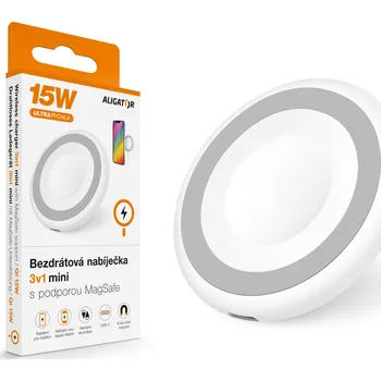 Bezdrátová nabíječka ALIGATOR 3v1 mini 15W, bílá