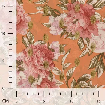 Strima Poly Foil Print - Flowers, Peach