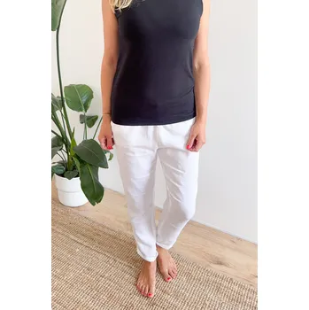 Dámské kalhoty Dámské lněné kalhoty LINEN úzké bílé - DALIKAMOXS-1-1-1-1