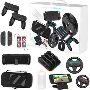 Herní konzole Sada 14v1 Příslušenství Držáky Pouzdro Nabíječka Stojan pro Nintendo Switch / Switch OLED