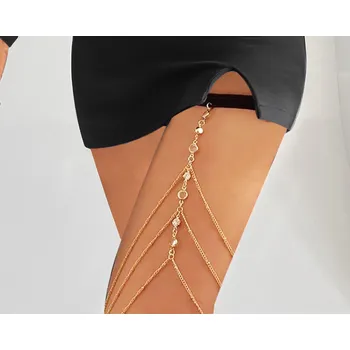 Řetízek B-TOP Vícevrstvý řetízek na nohu s kamínky Druh barvy: Zlatá