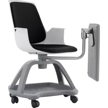 Židle pro týmovou spolupráci Rocada 928-4, černá, látkový potah, odkládací prostor, nastavitelný stolek, područky