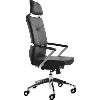 Kancelářská židle Rocada 998V15, černá, imitace kůže, područky, opěrka hlavy