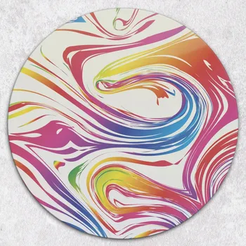 Obraz Kulaté Skleněné Prkénko Na Servírování Jednohubek Eklektický Mramor průměr 40 cm