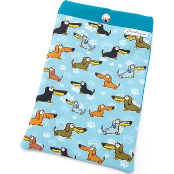 Obal na doklad Pískací Potvůrky Obal na očkovací průkaz psa – jezevčík Vyberte barvu: tyrkysová