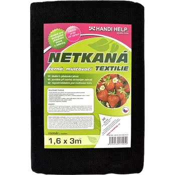 Mulčovací textilie Mulčovací netkaná textilie černá 1,6 x 3 m (Používá se i jako ochrana půdy kolem záhonů a sazenic, a také v oblasti zahradní architektury.)