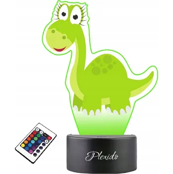 Dekorativní svítidlo LAMPA na SKLE Dinosaurus Jurský park 3D LED RGB DÁLKOVÝ OVLADAČ 16 BAREV