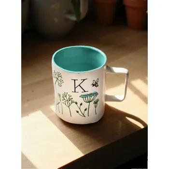 Sinsay - Hrnek s ručně malovaným vzorem - zelená - 745GI-76X - 745GI-76X-ONE