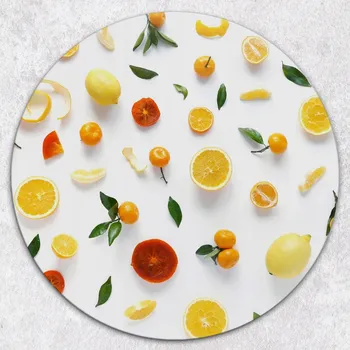 Kuchyňské prkénko Stylové a odolné kulaté skleněné prkénko s potiskem Šťavnaté ovoce průměr 40 cm