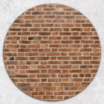 Kuchyňské prkénko Kulaté kuchyňské skleněné prkénko s grafikou červených cihel, tvrzené, průměr 40 cm