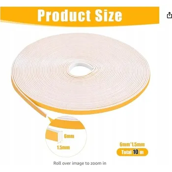 Lepicí páska Těsnící páska samolepicí gumové těsnění 2 x 10 m 6 mm x 1,5 mm