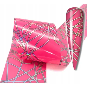 Fólie na transfer nehtů 10cmx4cm - růžová