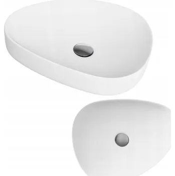 Umyvadlo Umyvadlo na desku asymetrické Granitan Royal bílé