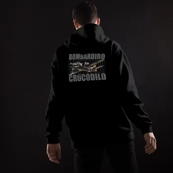 Dámská mikina Bombardiro Crocodilo – Meme mikina s potiskem (Italian Brainrot) Barva: 00 - Bílá, Velikost: 4XL