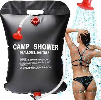 Zahradní sprcha SOLÁRNÍ TURISTICKÁ SPRCHA S OHŘEVEM 20L - KEMPINGOVÁ, BIWAKOVACÍ, POLNÍ