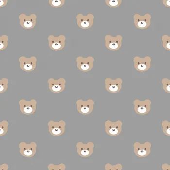 Strima Cute Fleece Print - Bear, Grey