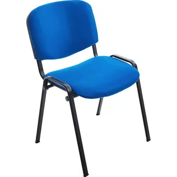 Konferenční židle Rocada 965/3, stohovatelná, modrý látkový sedák a opěradlo