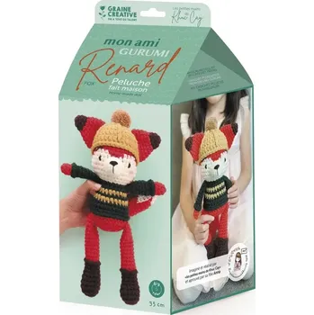 kreativní sada Sada na háčkování plyšáci amigurumi liška 35 cm, pro středně pokročilé
