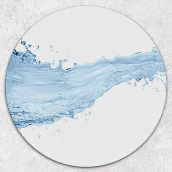 Kuchyňské prkénko Kulaté Skleněné Kuchyňské Prkénko na Krájení s Grafikou Proud Vody průměr 40 cm