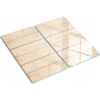 Obraz Skleněná ochrana indukční desky Dřevěná prkénka 2x30x52