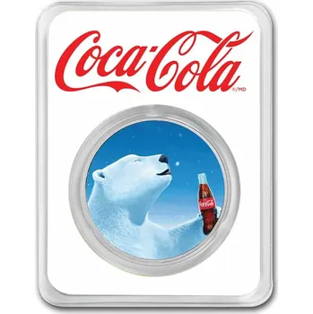 Apmex Stříbrná medaile 1 oz CocaCola Lední medvěd Kolorovaná TEP